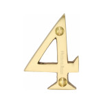 M Marcus Heritage Brass Numeral 4 - Face Fix 51mm 